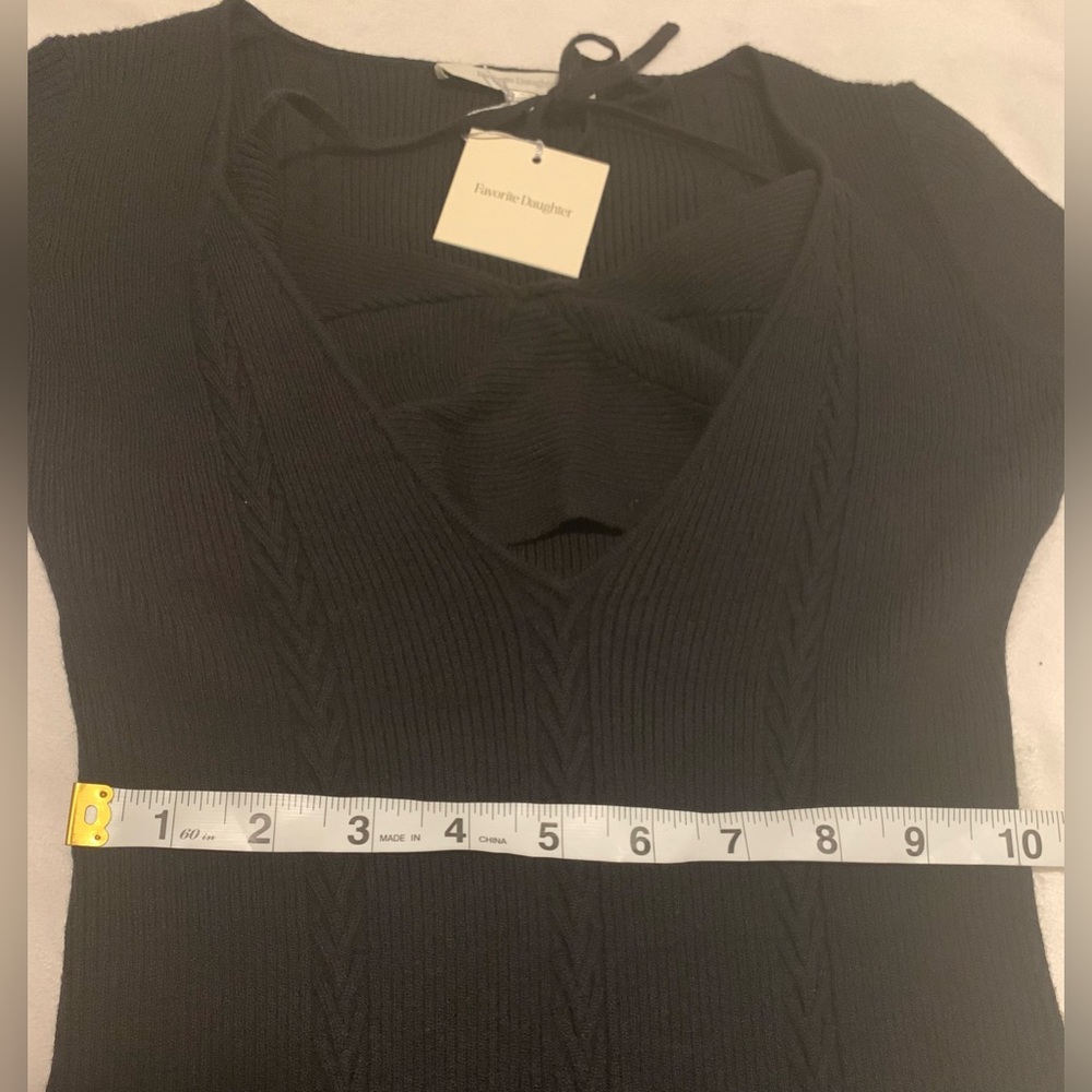 NWT Favorite Daughter Black Take Me Somewhere Midi Sweater Dress Size Medium - Picture 11 of 16